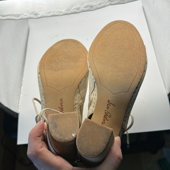 Sam Edelman Beige Lace-Up Peep-Toe Boots - Picture 4 of 7